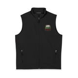 God Money Power-Men's Soft Shell Vest — Embroidered Holiday Burger Logo