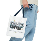 GMP Metallic Logo Tote Bag — God Money Power Graphic Tote