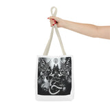 Angel Of Death Gothic Angel & Serpent Art Tote Bag – Dark Mystic Graphic Carryall