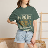Put GOD First Hustle For The MONEY Graphic T-Shirt