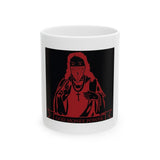 Ceramic Mug — 'God Money Power' Red Madonna Graphic Coffee Mug (11oz & 15oz)