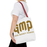 GMP 'God Money Power' Gold Logo Tote Bag - Inspirational Christian Canvas Tote