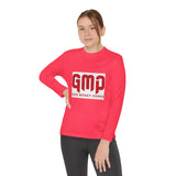 God Money Power (GMP) Youth Long Sleeve Tee — Red Logo Athletic Shirt