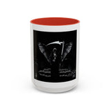 Angel Of Death Grim Reaper Black Accent Coffee Mug — Dark Gothic Scythe Design (11/15oz)