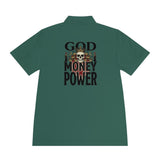 God Money Power- Skull Graphic Polo Shirt