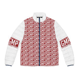 GMP Logo Puffer Jacket — Bold All-Over Print Men's Coat