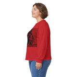 Long Sleeve Tee — "Sacred Hustle" Red Bandana Jesus Graphic