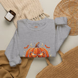 Halloween Pumpkin Crewneck Sweatshirt- “God Money Power” — Jack-O'-Lantern Graphic