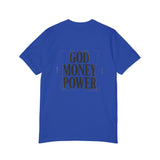 God Money Power T-Shirt — Bold Typography Faith & Hustle Tee