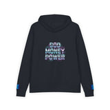 Hoodie — "GOD MONEY POWER" Graphic Full-Zip Hoodie