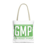 GMP 'God Money Power' Tote Bag - Bold Green Logo Canvas Tote