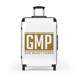 GMP 'God Money Power' Carry-On Suitcase — Bold Religious Travel Luggage