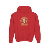 Youth Lion Crest Hoodie — GMP Gold Emblem Kids Pullover