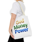 God Money Power Tote Bag — Inspirational Faith & Prosperity Canvas Tote