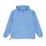 God Money Power- Orange Packable Anorak Jacket with Tiny Floral Chest Graphic