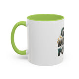 God Money Power Accent Coffee Mug — Inspirational Faith & Prosperity Ceramic Mug (11/15oz)