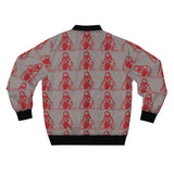 Men's Bomber Jacket – Retro Red Patterned Hoodie Figure All-Over Print
