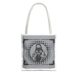 Religious Icon Tote Bag — "God Money Power" Graphic Canvas Tote