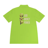 GMP 'God Money Power' Men's Sport Polo — Gold Lettering Performance Polo