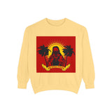 Sweatshirt — Retro Island Hooded Figure "God Money Power" Graphic