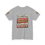 Put GOD First Hustle For The MONEY Tee - Faith & Motivation Graphic T-Shirt