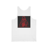 Red Saint Graphic Tank Top – Dark Religious Art Tee