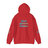 God Money Power Hoodie — Inspirational Graphic Pullover with Script on Sleeves