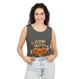 God Money Power- Halloween Tank Top — Pumpkin Graphic Sleeveless Tee