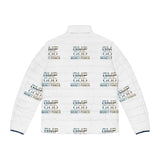 God Money Puffer Jacket — All-Over Print Men's Winter Coat