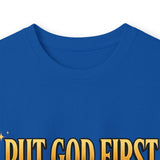 Long Sleeve Tee — "Put God First, Hustle for the Money, Put Yourself in Power" Inspirational Christian Tee