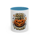 God Money Power- Pumpkin Coffee Mug — Halloween Accent Mug (11/15oz)