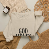 Crewneck Sweatshirt — "GOD MONEY POWER" Bold Typography Pullover