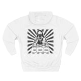 Hoodie “God Money Power” Graphic Pullover — Retro Boxing Design