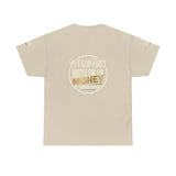 Money Graphic Tee — "Money" Gold Lettering Casual Cotton Shirt
