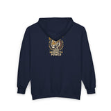 GMP "God Money Power" Zip Hoodie – Gold Lion Emblem Full‑Zip Sweatshirt