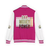 Letterman Jacket — 'God Money Power' Retro Varsity Jacket