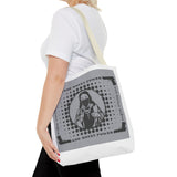 Religious Icon Tote Bag — "God Money Power" Graphic Canvas Tote