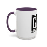 GMP 'God Money Power' Accent Coffee Mug – Bold Black Logo 11/15oz