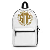 GMP Gold Circle Backpack – "God Money Power" Monogram Travel Pack