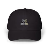 Dad Cap — Minimalist Tiny Text White Baseball Hat