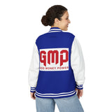 Letterman Jacket — GMP "God Money Power" Red & White Varsity