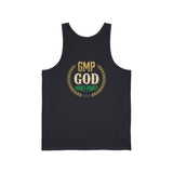 Money Power 'GMP GOD' Tank Top — Athletic Summer Jersey Tank with Gold Laurel Design