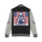 Letterman Jacket — Patriotic 'God Money Power' Graphic Varsity Jacket