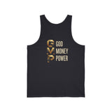 GVP Gold Text Tank — "God Money Power" Graphic Tank Top