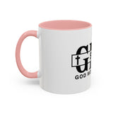 GMP "God Money Power" Accent Coffee Mug — Bold Black Scripture-Inspired Design (11/15oz)