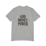 God Money Power T-Shirt — Bold Typography Faith & Hustle Tee