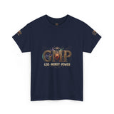 GMP "God Manly Power" Graphic Tee — Bold Logo Cotton Shirt