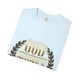 God Money Power T-Shirt — Bold Gold Laurel Graphic Tee