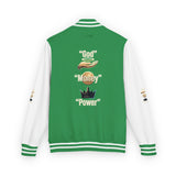 Letterman Jacket — 'War Money Power' Crown Graphic Varsity Jacket