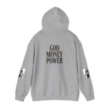 God Money Power Hoodie — Bold Religious Graphic Pullover
